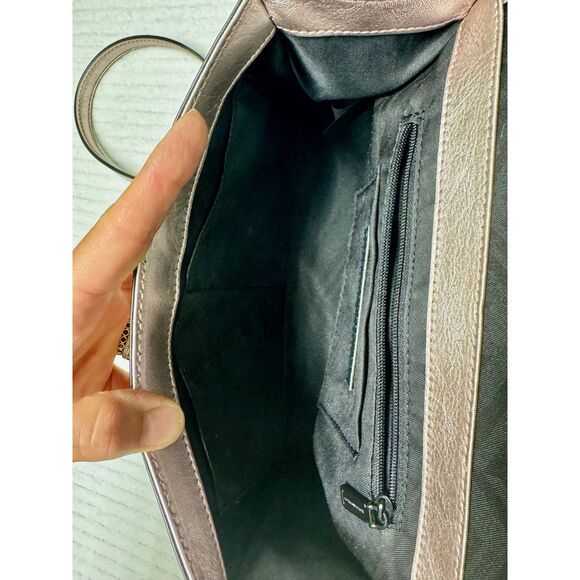 REBECCA MINKOFF Quilted Love Crossbody Bag Pink Metallic Small - Picture 8 of 10